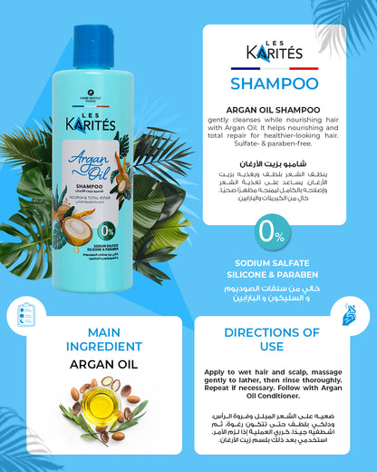 Les Karites Argan Oil Shampoo – Nourishing &amp; Repair (400ml)